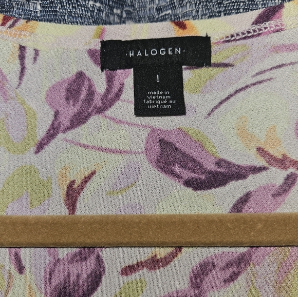 Halogen Floral Wrap Midi  Dress Size Large - Picture 5 of 8